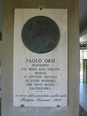 National Archaeological Museum Of Locri Epizephyrii - Marble Plate With Dedication To Paolo Orsi